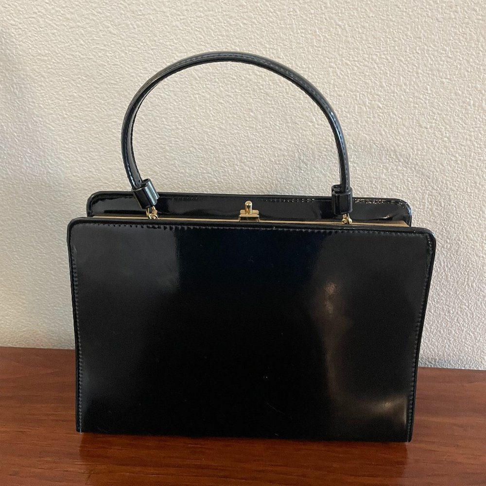 Vintage black patent purse